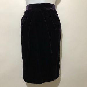 Escada Purple Size 34 Straight Pencil Velvet Skirt
